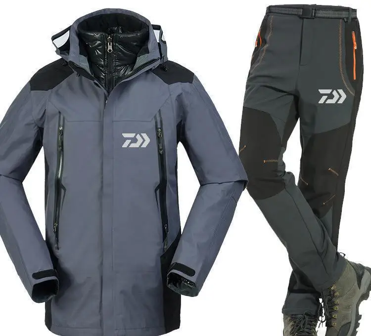 

2020 Daiwa Fishing Shirt Autumn Winter Men Sport Hiking Climbing Fishing Jackets And Fishing Pants Fleece Warm Outdoor Vests