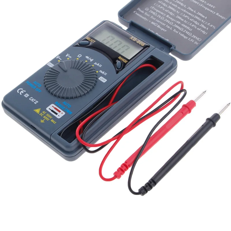 

Карманный цифровой мини-мультиметр XB866 с ЖК-дисплеем и автоматическим выбором диапазона