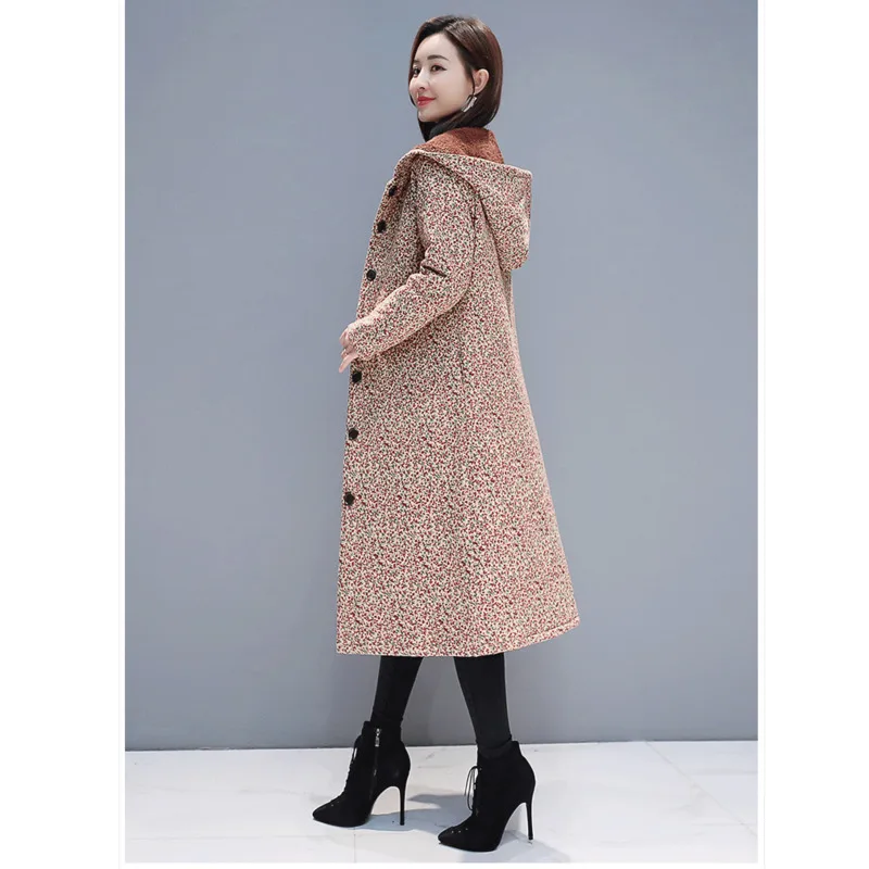 

2020 New Ethnic Style Large Size Floral Cotton-padded Coat Winter Jacket Women Mid-length Thickened Manteau Femme Hiver Parka