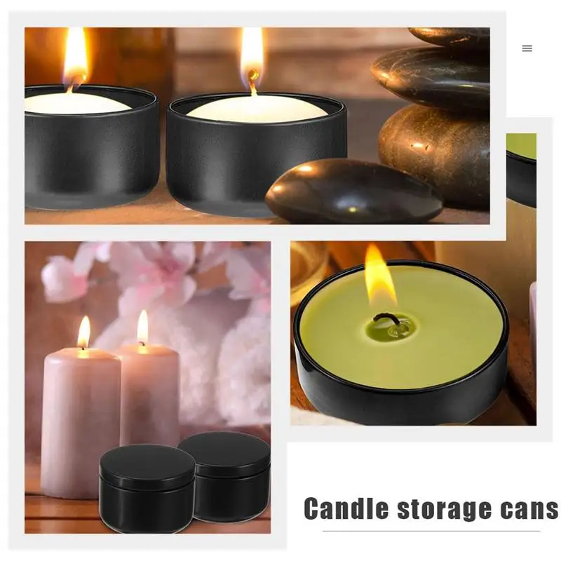 Contenedores redondos de aluminio para velas, pr&aacute;ctico tarro peque&ntilde;o de Metal herm&eacute;tico s&oacute;lido para aromaterapia, 24 piezas-1