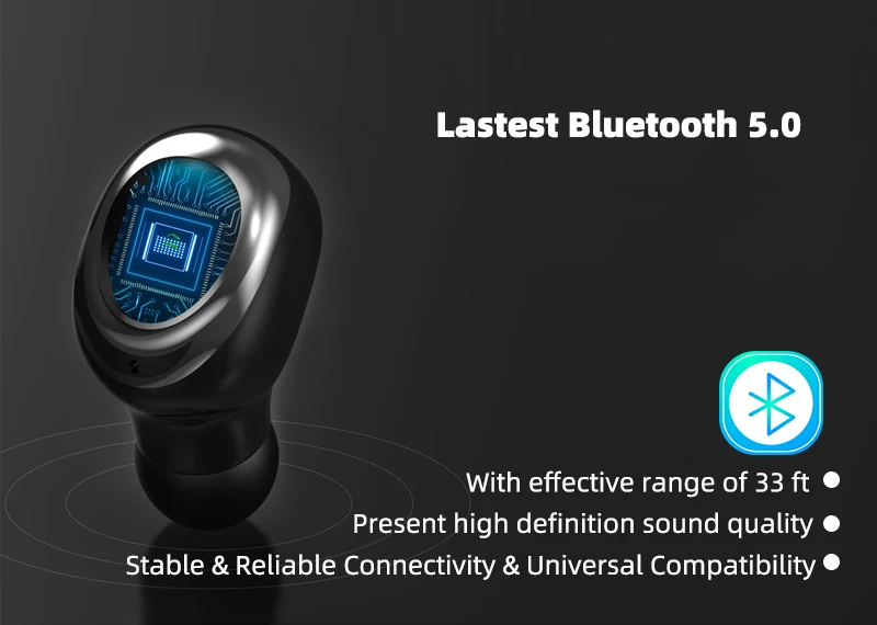 Ralyin 50 часов воспроизведения поддержка AAC TWS наушники V5.0 Bluetooth наушники беспроводные наушники для xiaomi с micphone power displa