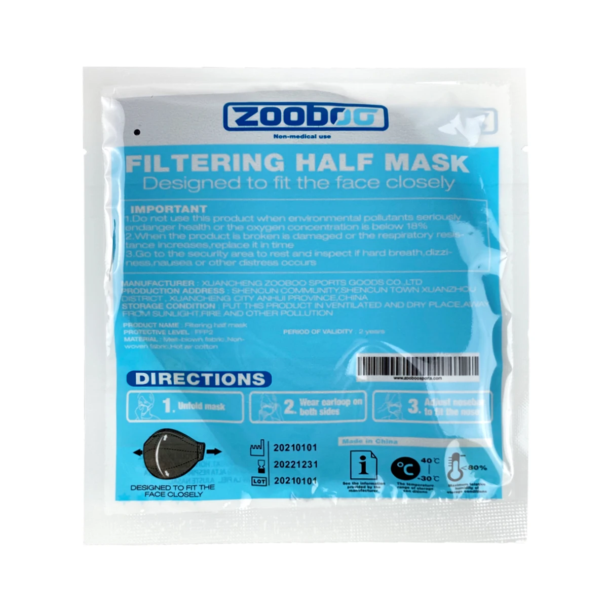 ZOOBOO ffp2 маска для лица KN95 маски 5 слоев фильтровальная fpp2 защитные | Красота и