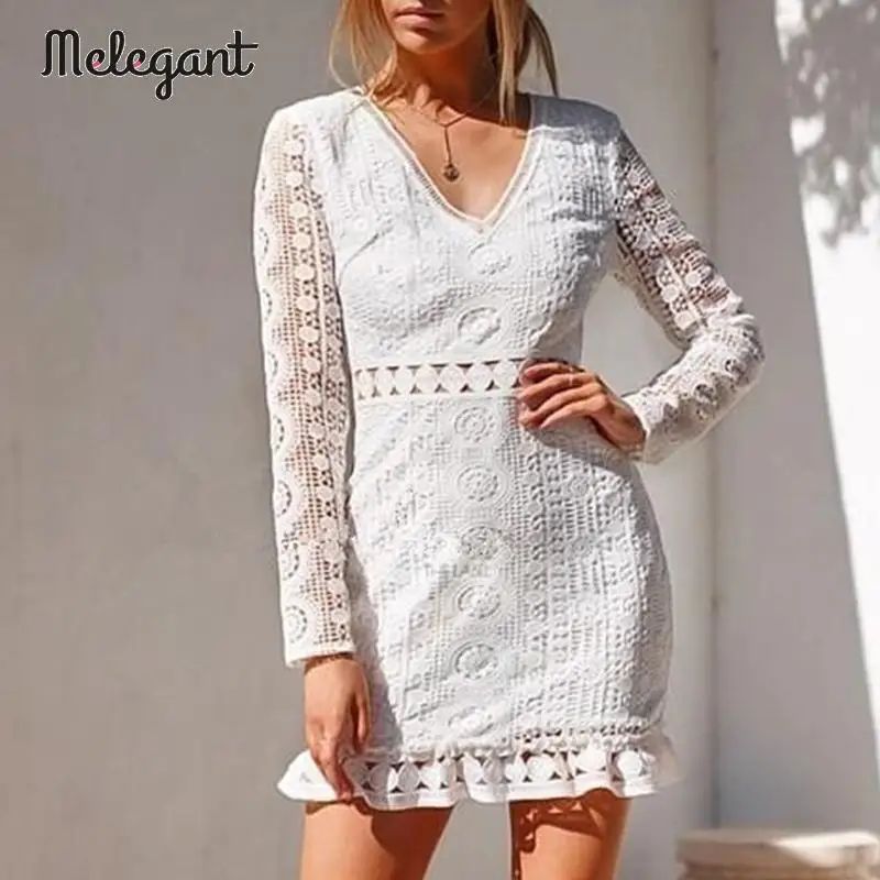Melegant белые пикантные туфли с глубоким v образным вырезом кружевные короткие