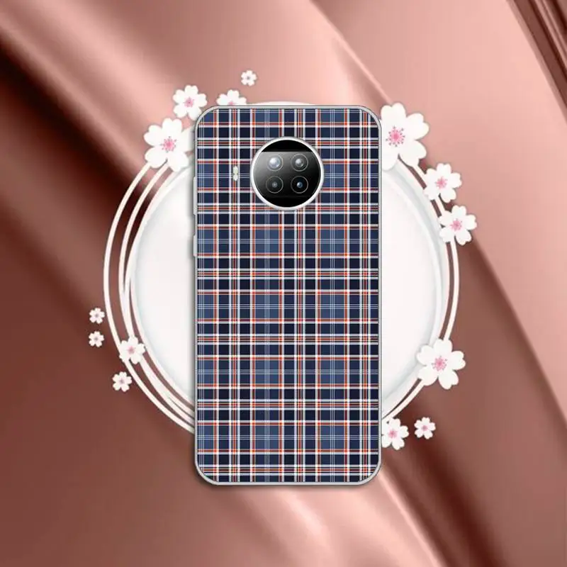 

Phone Case Transparent for Xiaomi mi Redmi note 10 t 8 9 pro lite 11 Samsung S 8 9 10 20 Plaid stripes artistic luxury design
