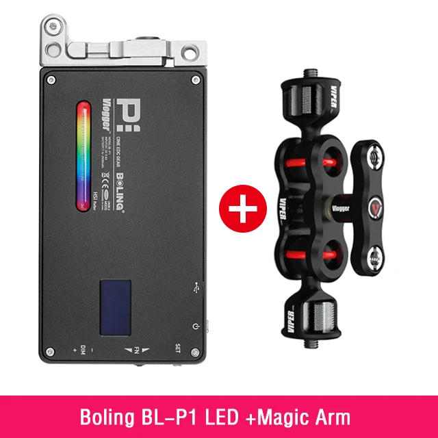 Option 2 Карманный BL-P1 RGB светодиодный видео светильник с регулируемой яркостью полноцветный студийный Vlog светильник для фотосъемки с кронштейном 360 для DSLR камеры - Цвет: Option 2