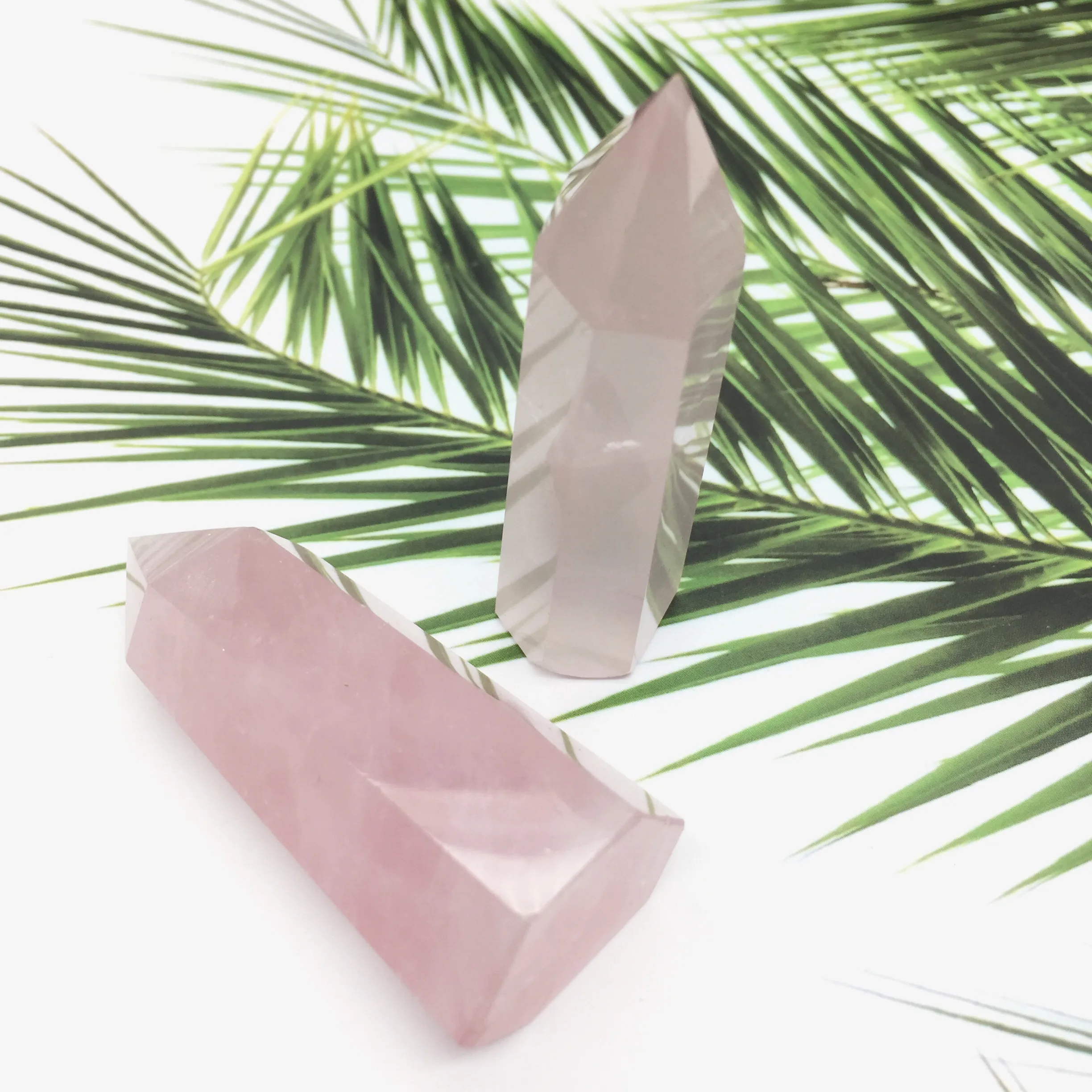 1kg Natural pink crystal crystal rod point healing