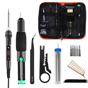 Электрический паяльник с регулируемой температурой, 80 Вт, цифровой ЖК-дисплей, сварочный ремонтный бессвинцовый, 220 В, паяльная станция с европейской вилкой