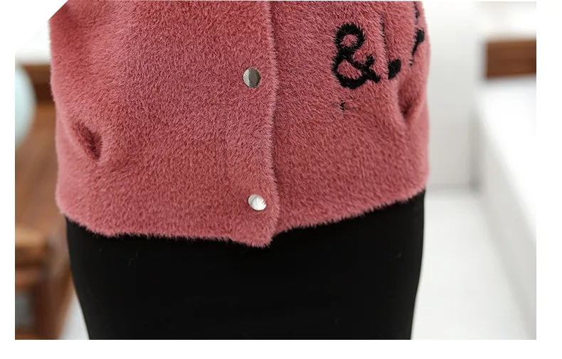 XJXKS Sueter Mujer Invierno плюс размер кардиган Повседневный круглый вырез длинный рукав однобортный пушистый женский свитер пальто