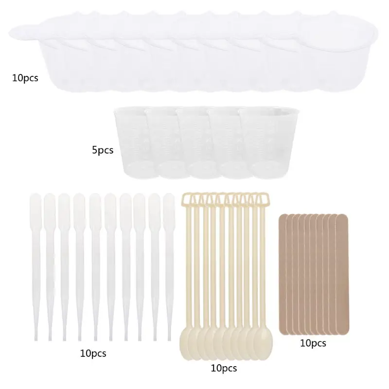 

DIY Epoxy Resin Molds Jewelry Making Tool Kit With Stirrers Droppers Spoons Cups