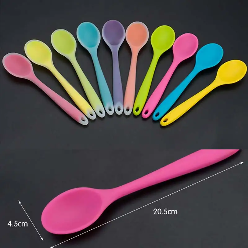 Home Use Mini Silicone Spoon Colorful Heat Resistant Spoons Kitchenware Cooking Tools Utensil DFK889 | Дом и сад