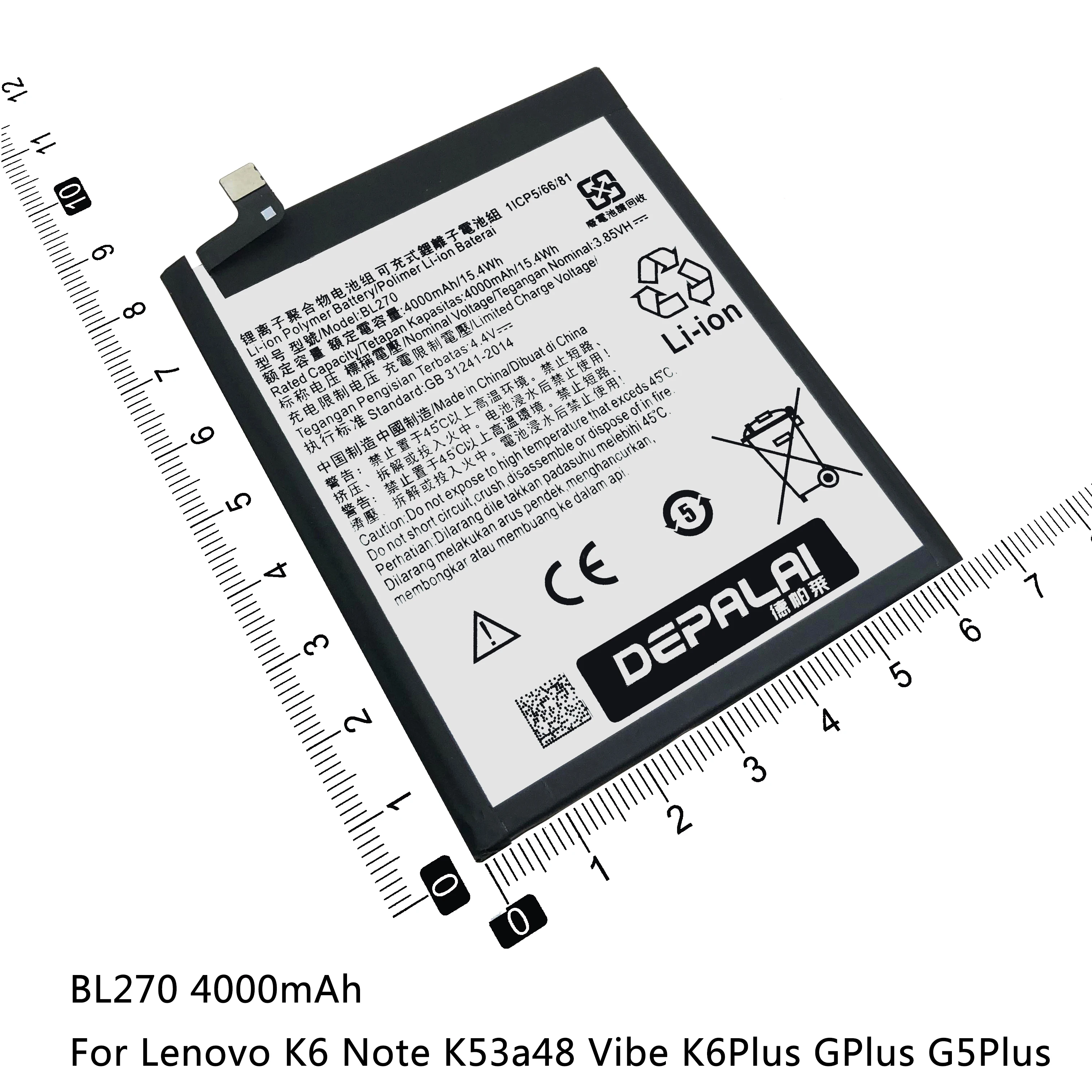Аккумулятор для Lenovo VibeP2 P2a42 P2a40 P2c72 ZUK Z2 pro K6 G G5 Plus A5 L18011 XT1662 MOTO XT1663 | Мобильные