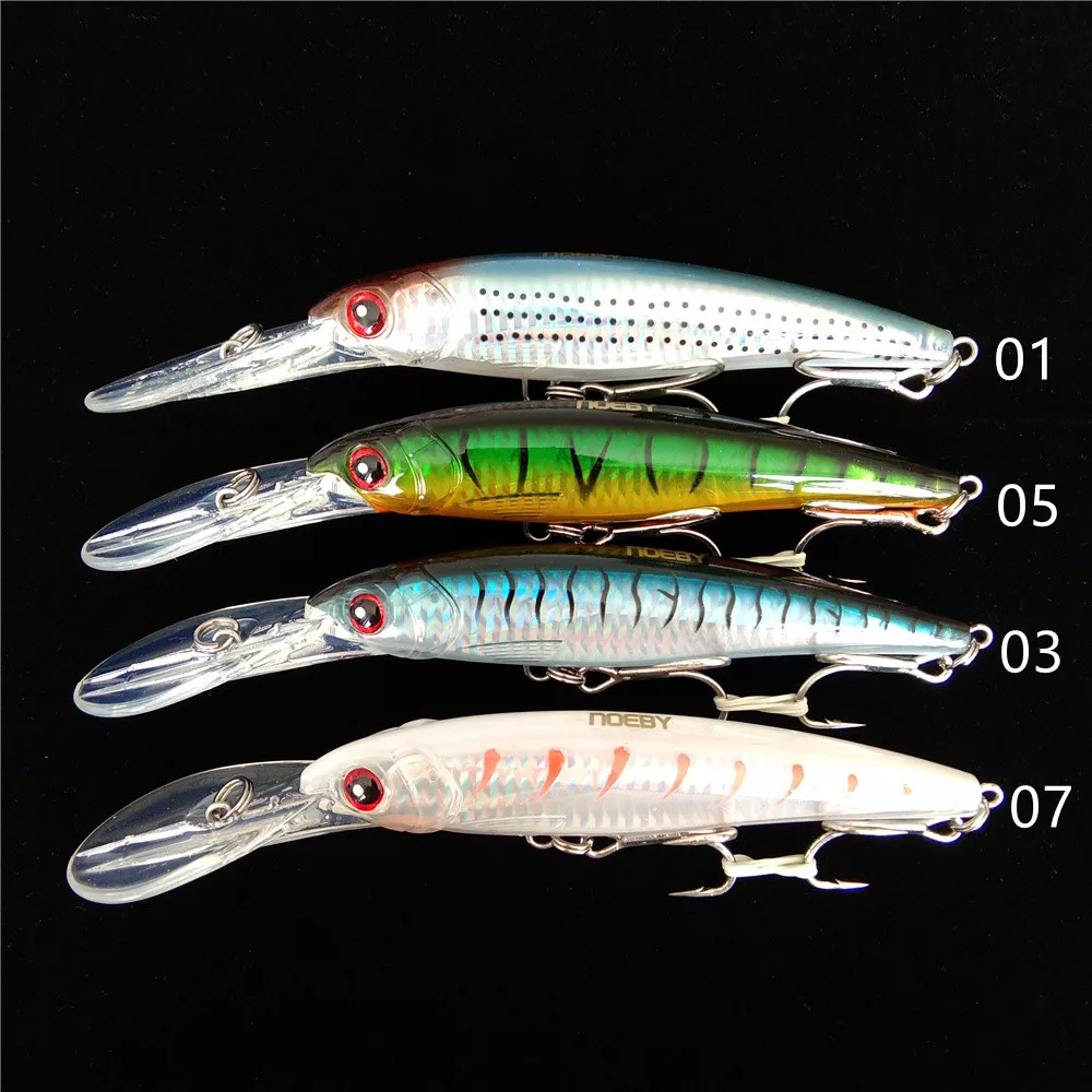 Noeby 4pcs 12cm/32g 14 см/52g 16 см/73g заброса жесткая приманка для рыбалки воблеры и
