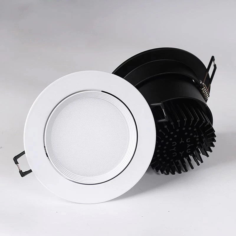 

Dimbare Led Cob Spotlight Plafondlamp AC220V 240V 5w 9w12w Aluminium Lnbouwspot Ronde plafon Led Techo Licht Lndoor Verlichting