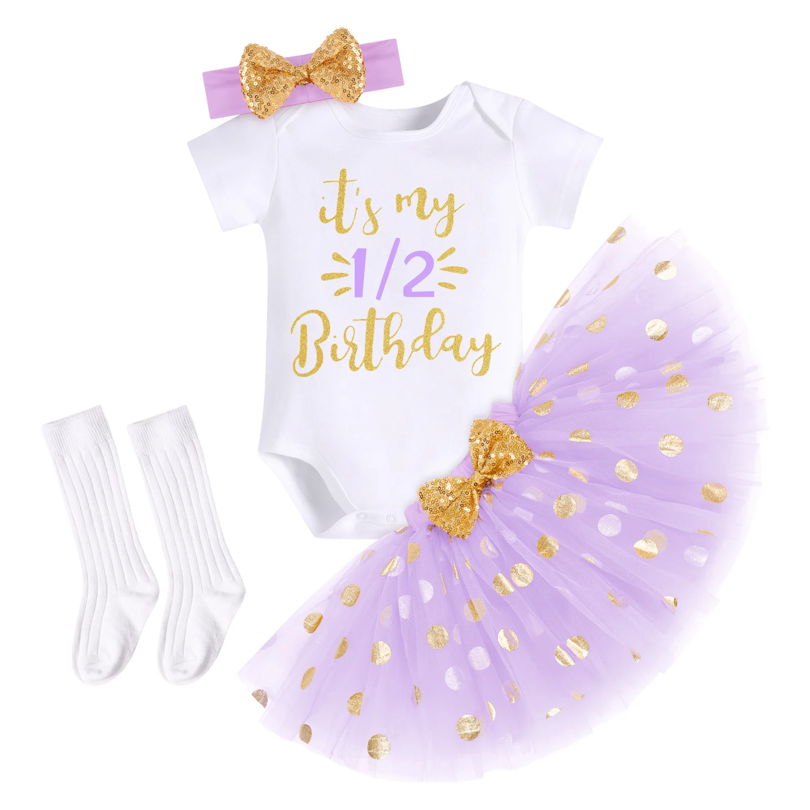 Birthday Party Dress For Girls 6M-3Y Newborn Infantil Tutu Outfit Daily Wear Bronzing Letter Printing Safe And Skin-friendly