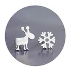 Серьги женские из серебра 925 пробы, с рождественским лосем, снежинкой
