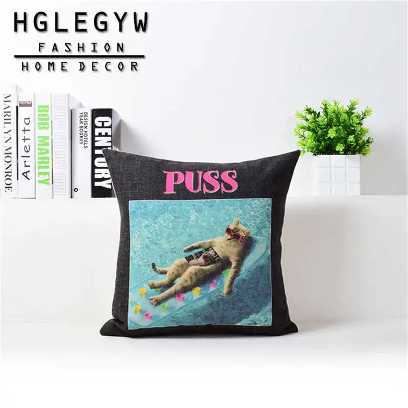 Красивые крутые очки искусственная наволочка хлопковая льняная с принтом декор