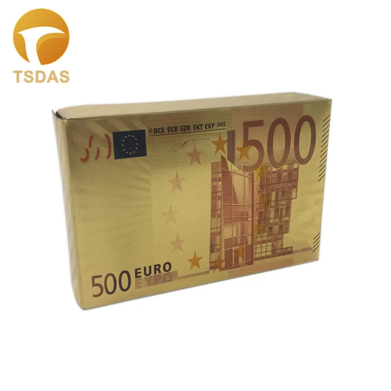 Хорошее 500 евро Золотая Цветной Игральные карты оптовая продажа 54 шт./компл.
