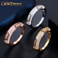 cwwzircons fashion leopard cubic zirconia rose gold and silver color engagement wedding love snake rings for women jewelry r139
