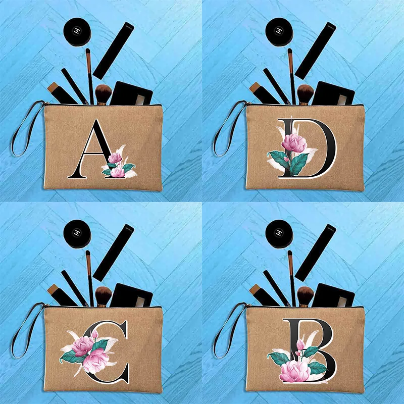 

Cosmetic Bag for Makeup Black Letter Free Shipping Bags Mini Women Pouch Women's Travel Handbags Handbag Woman Make Up Organizer