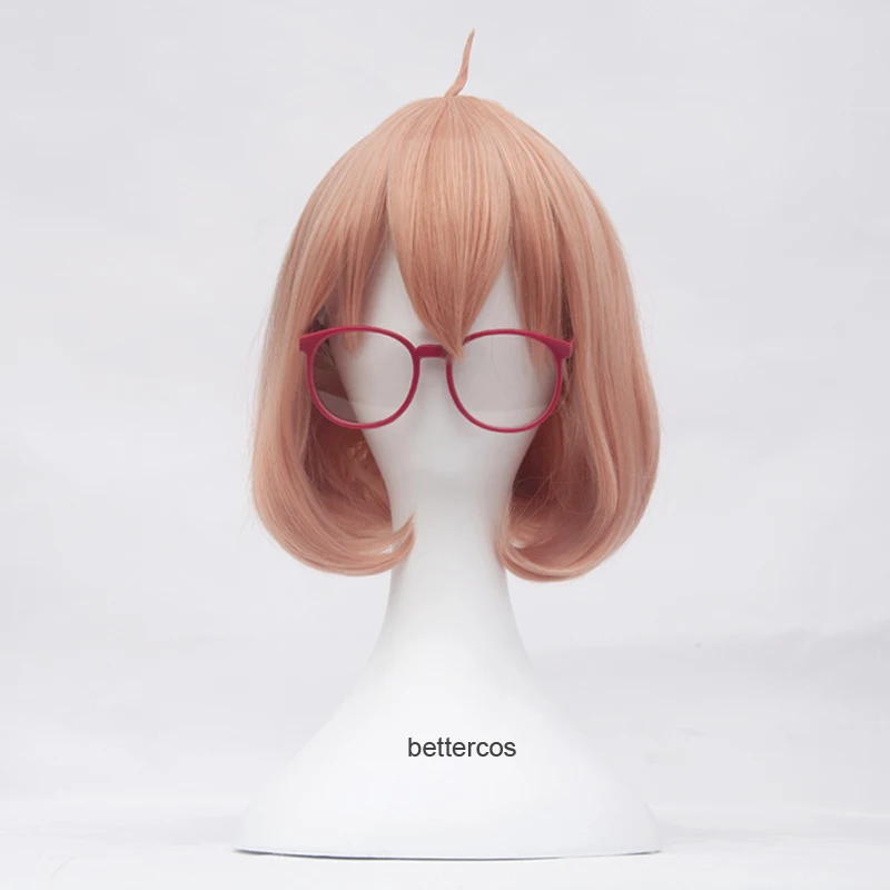 Kyokai no Kanata) Костюм косплей костюм Kuriyama Mirai парики короткие оранжевый розовый