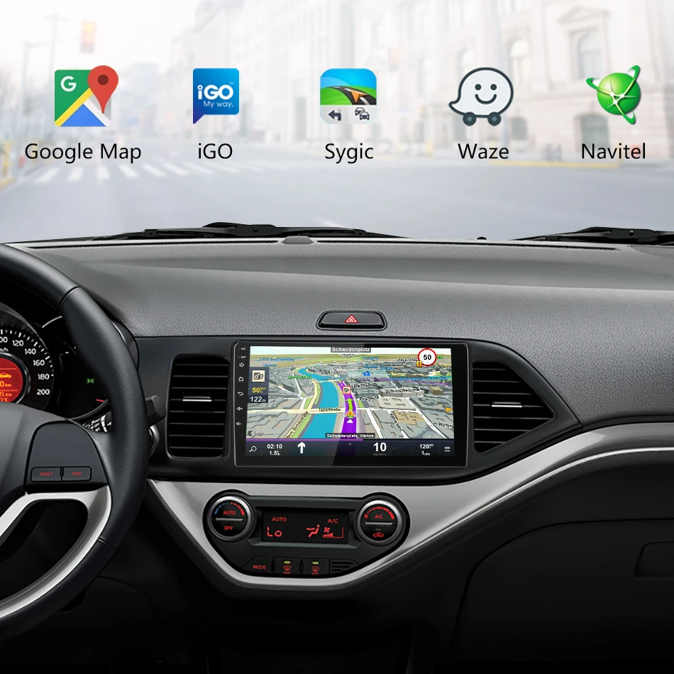 Android 8,1 2G+ 32G " 2Din автомобильный Радио Мультимедиа Видео плеер для 2011- KIA PICANTO Morning gps навигация головное устройство RDS DSP