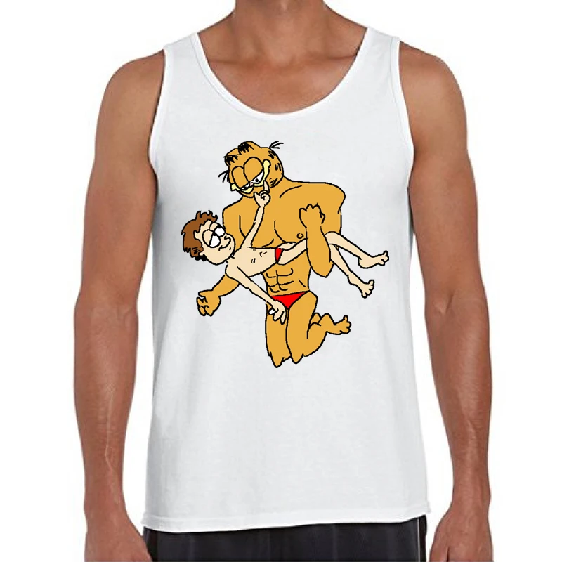Мужские майки Garfieldjon забавные мужские с принтом Гарфилда и Джона фанфикции