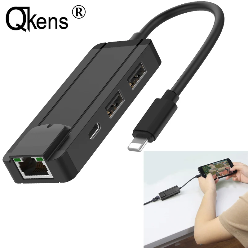 OTG USB флэш диск фото ридер зарядка Ethernet адаптер для iPhone 12 11 Pro MAX X XS 6 7 8 к RJ45 Lan