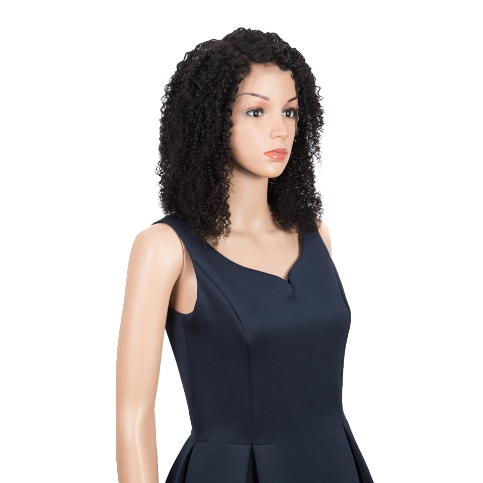 Кудрявые вьющиеся парики на сетке передние человеческие волосы женский