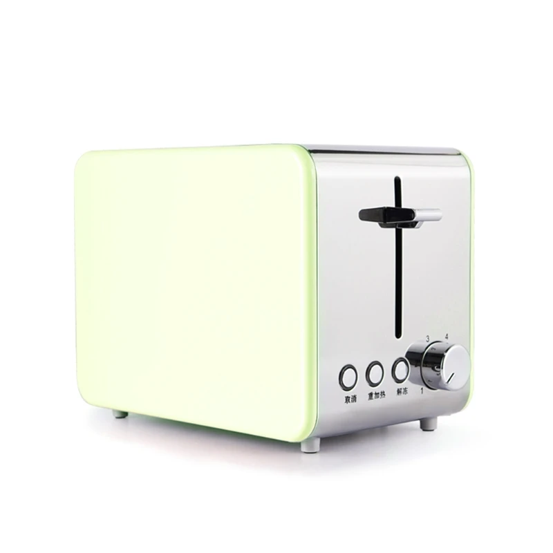 

Multifunctional 2 Slices Toaster Extra Wide Slot Stainless Steel Automatic Toaster 6 Gears Modes Home Small Bread Toaster