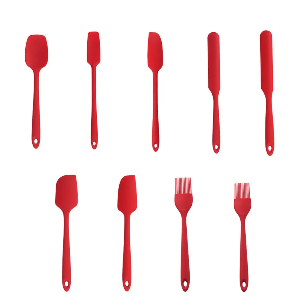 

9 Pcs Silicone Pastry Spatula Set Non-Stick Rubber Spatula Set Heat Resistant Spatula Kitchen Utensils Set Baking Accessories