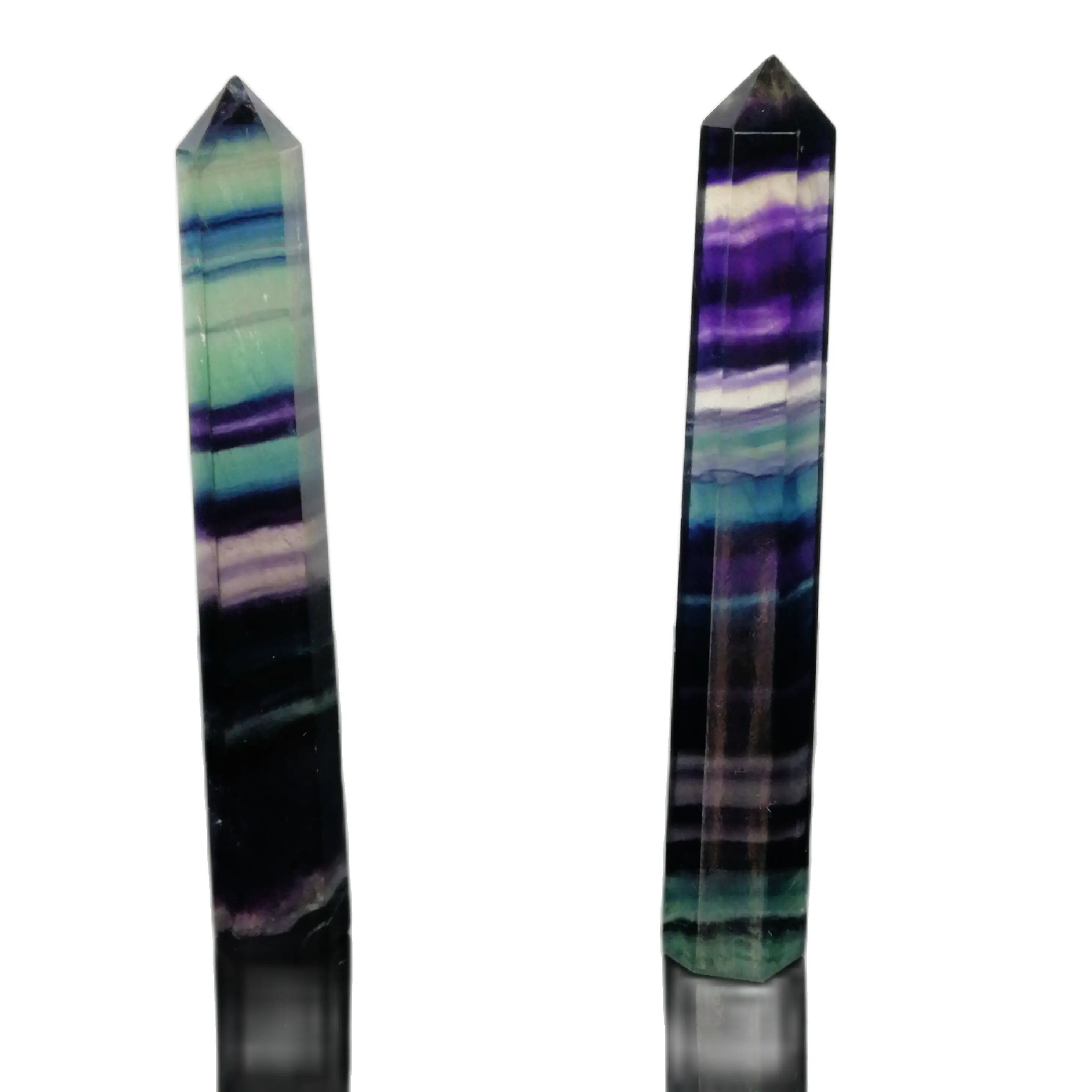 

32.6gNatural colorful obelisk, Crystal Wand, six wheel column, aura chakra treatment decoration