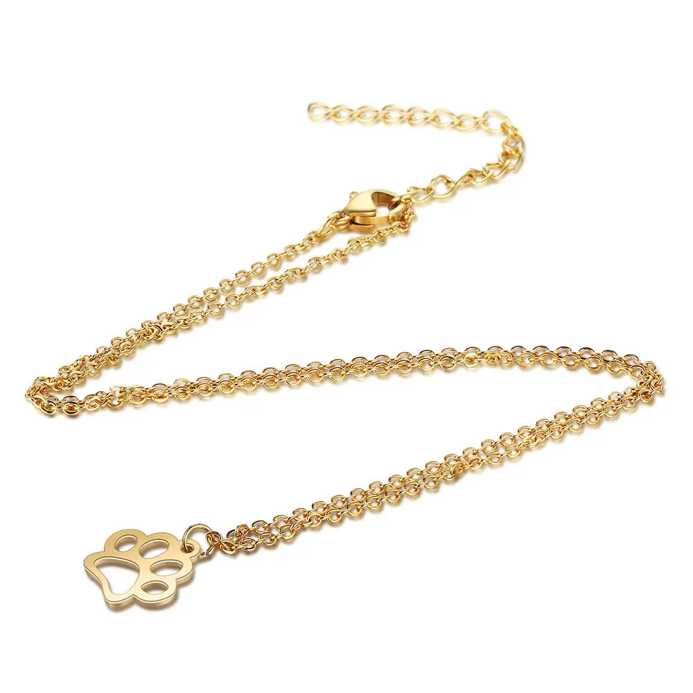 Мода собака кулон в форме лап с когтями ожерелье s Женщины 316L нержавеющая сталь