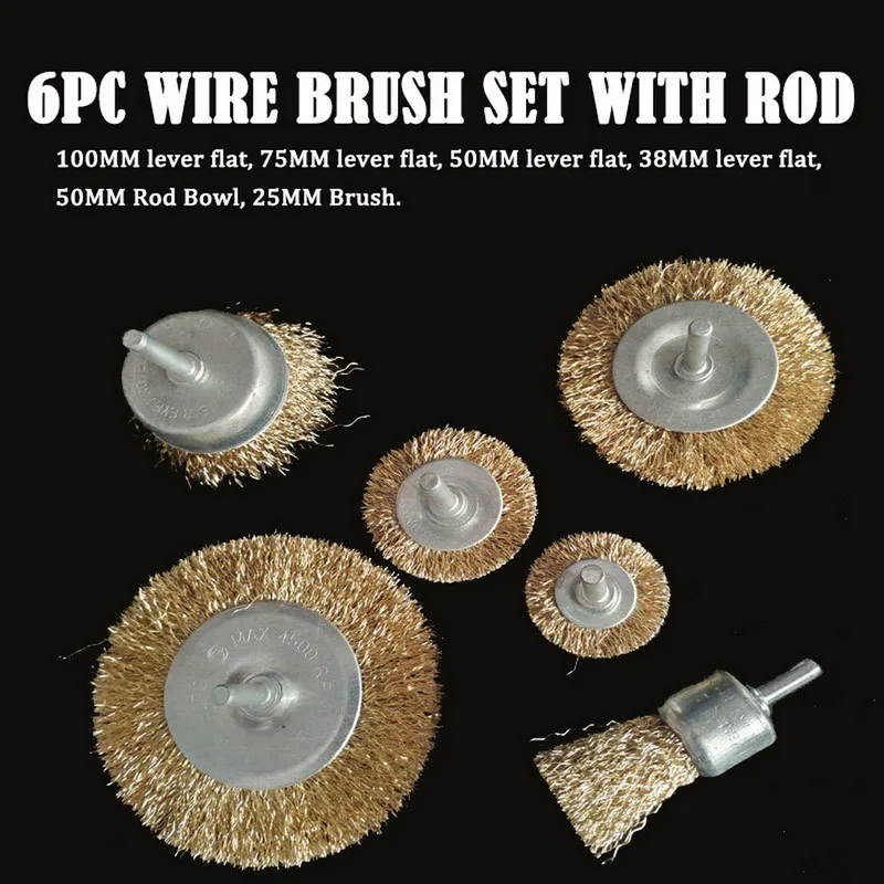 Brass Coated Wire Brush Set Drill For Removal Rust Corrosion Wheel Polishing Electric Angle Grinder Steel | Инструменты
