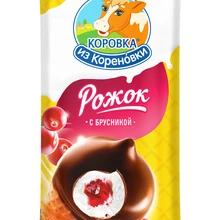Коровка из Кореновки Рожок с брусничным джемом 70г|