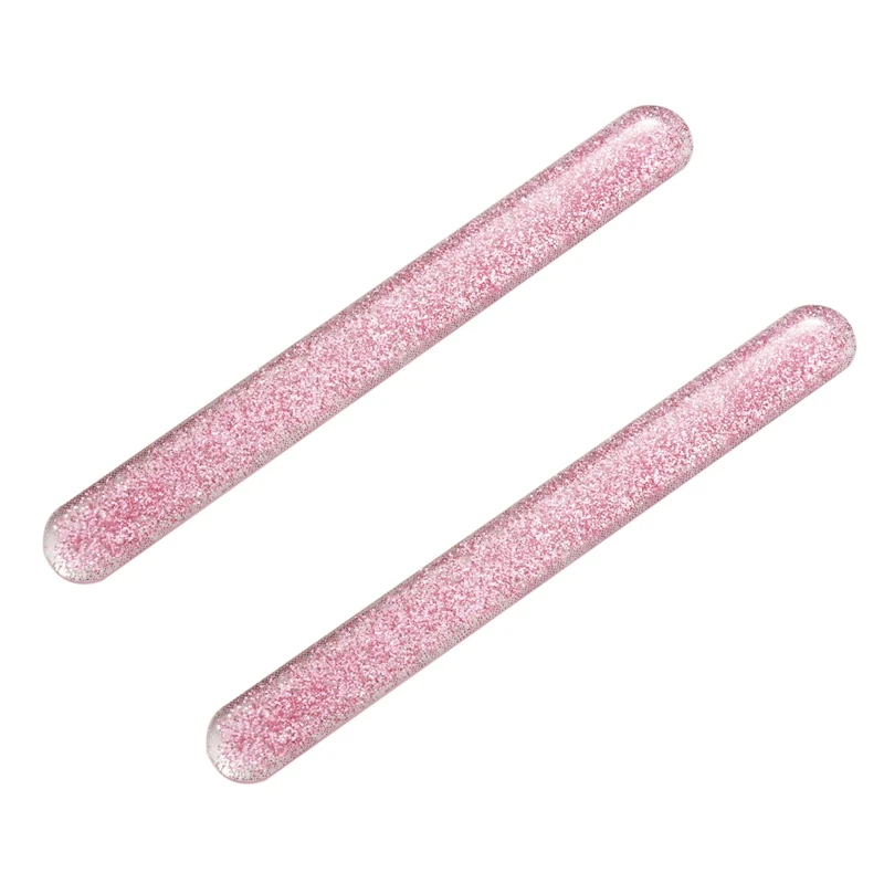 

2X Glass Nail File Crystal Nail Shiner Nano Mini Buffers Block with Portable Case for Natural Nails