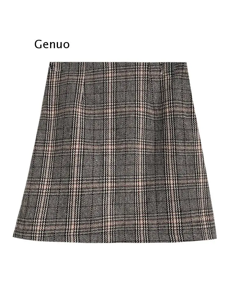 

Skirts Women A-line Plaid Warm Comfortable Mini Leisure Simple All-match Female Trendy College Korean Style Autumn Slim Elegant