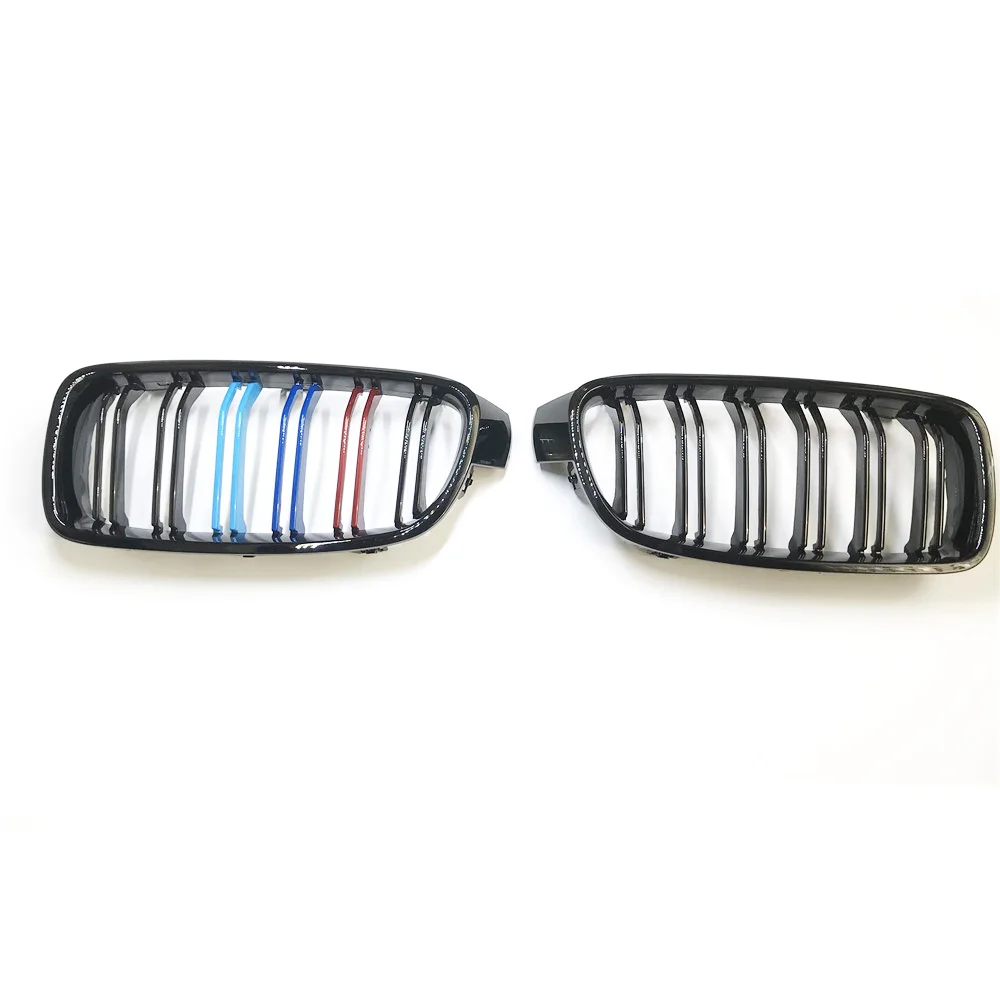 Автомобильный стиль одна пара передние глянцевые черные M color решетки для BMW F30 F35