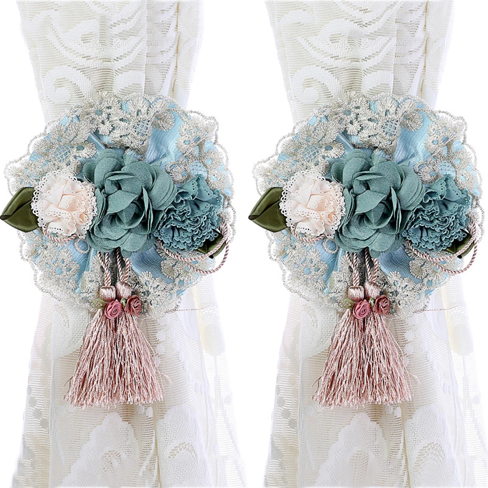 2 шт. занавески цветочные ремешки для дома гостиной с пряжкой хранения