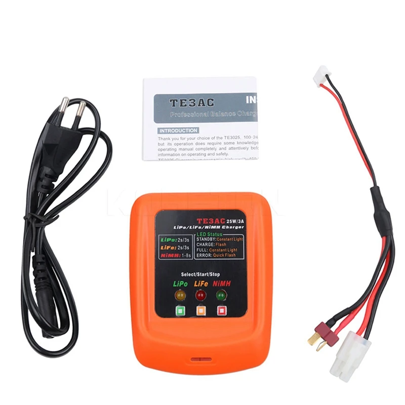Профессиональное зарядное устройство Te3Ac 25 Вт/3A для 2S 3S Lipo/2S Life/1 8S Nimh батарея