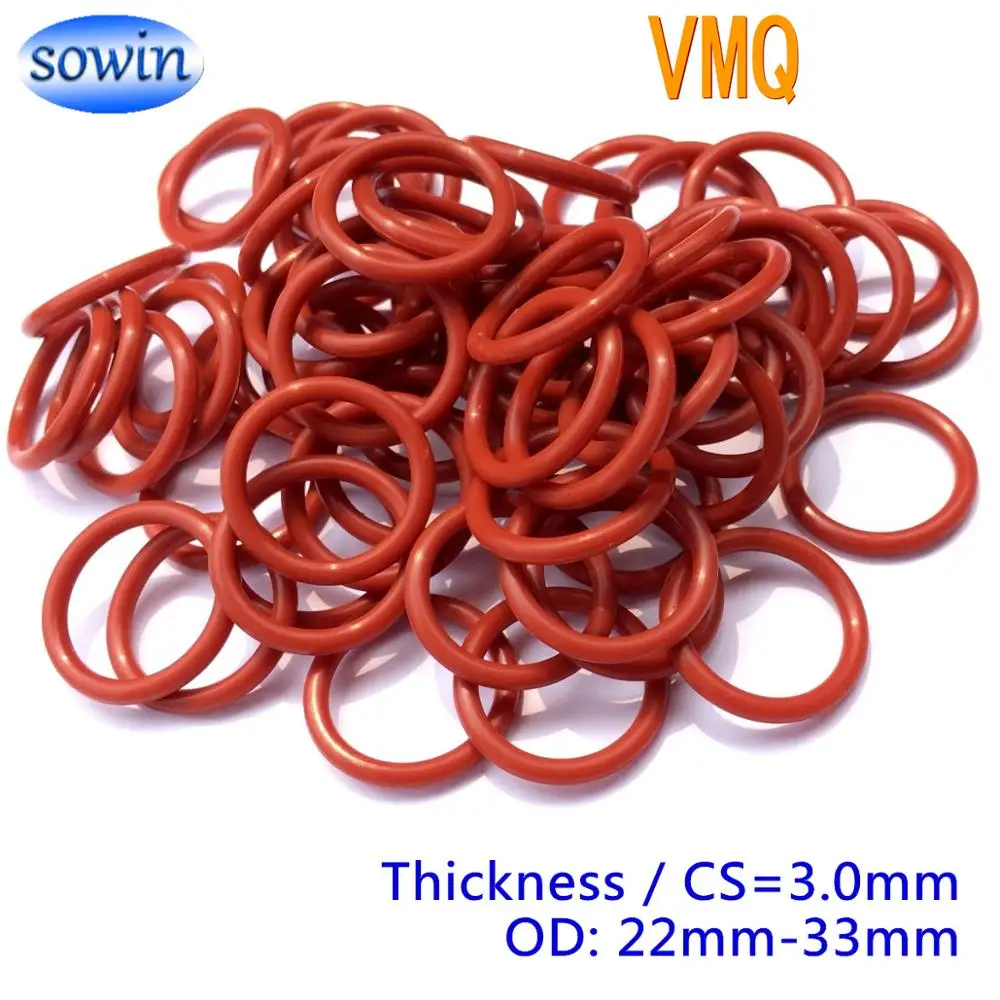 Силиконовое/VMQ шайба прокладки O Ring высокотемпературное OD22 23 24 25 26 27 28 29 30 31 32 33 мм