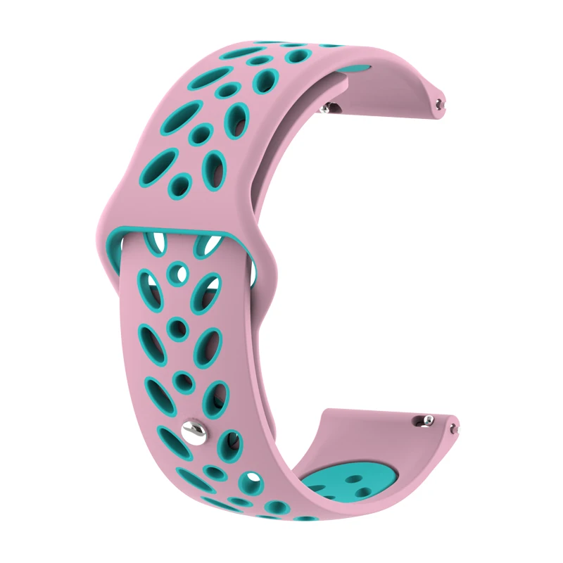 Pink with cyan BOORUI Amazfit Bip ремешок для часов 20 мм для Xiaomi Huami Amazfit Bip силиконовый мягкий браслет correa Amazfit Bip Замена - Цвет: Pink with cyan