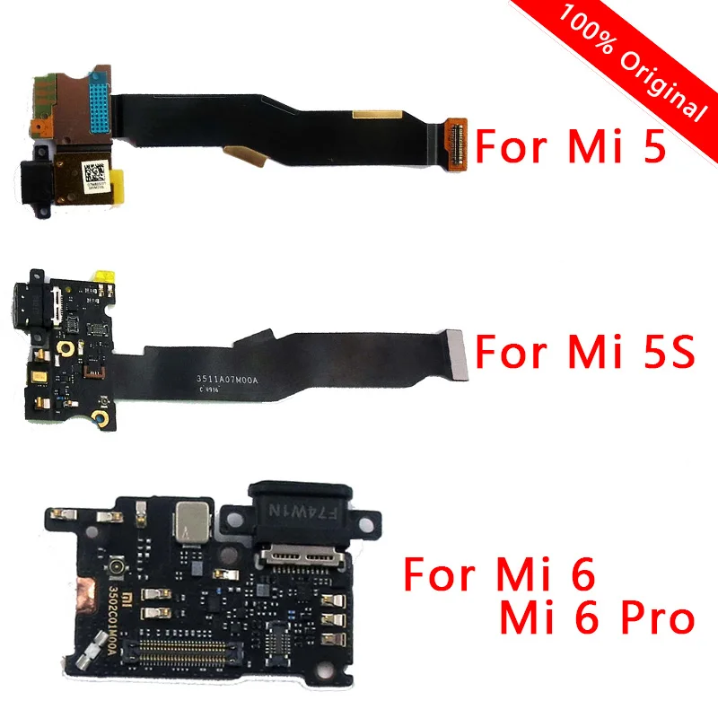 Оригинальные запасные части для Xiaomi Mi 6 Pro зарядный порт гибкий кабель 5 5S USB разъем