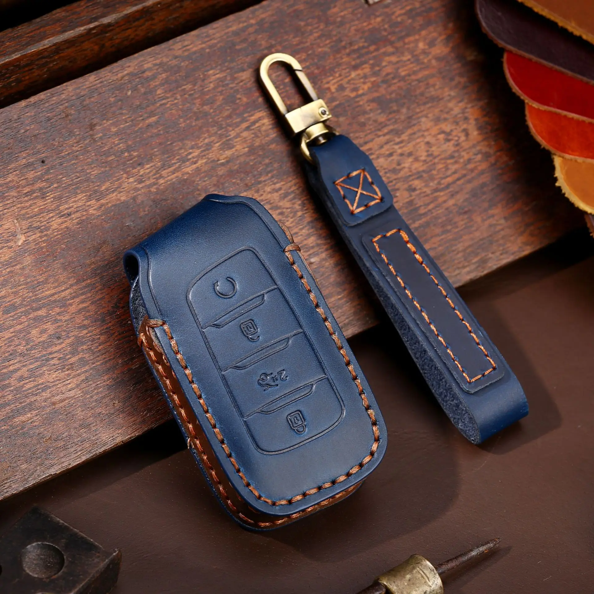 Кожаный чехол для автомобильного ключа Changan CS75 PLUS CS85 COUPE CS95 2017 2018 2019