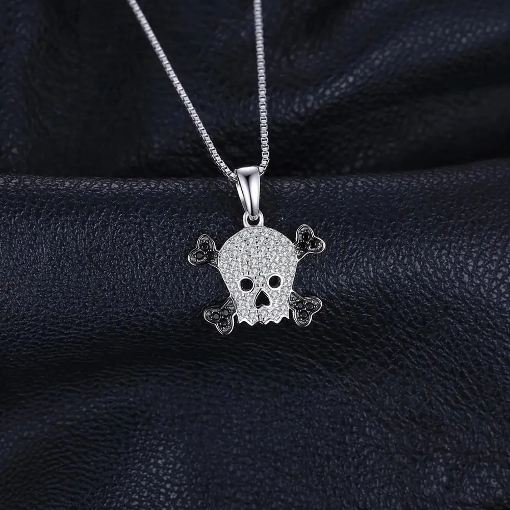 Jewelryдворца череп 0.2ct Подлинная шпинельная Подвеска Ожерелье чистое серебро 925 Кулон Скелет Ювелирная цепь не входит в комп