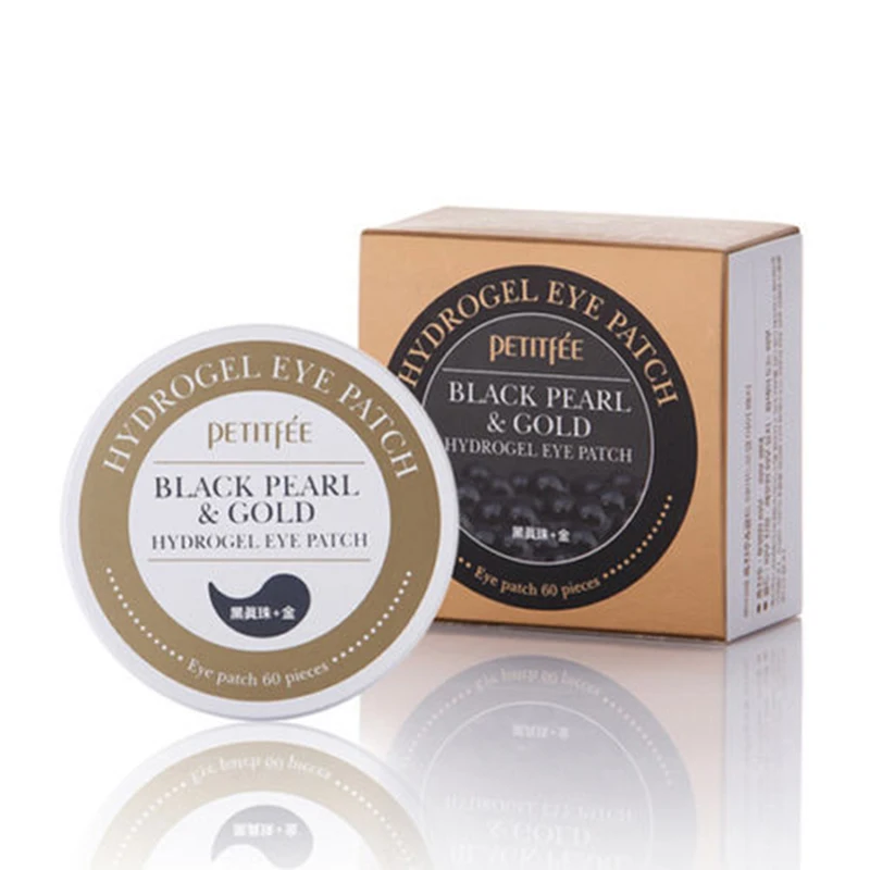 Гидрогелевые патчи под глаза PETITFEE с черным жемчугом и золотом антивозрастная