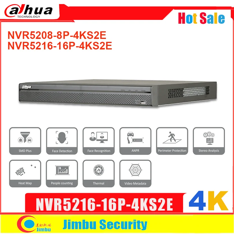 Preise Dahua 4K 16POE NVR5216-16P-4KS2E H.265 SMD Plus ANPR Gesicht Erkennung Menschen Zählen Fisheye Dewarping Pro Netzwerk Video Recorder