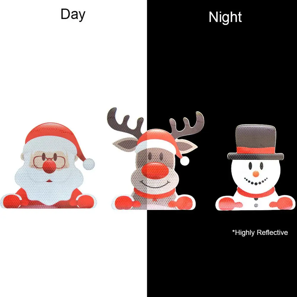 

Christmas Cartoon Car Magnet Sticker Snowman Refrigerator Door Handle Cover Cute For Kitchen Garage Holiday Home Party Decor