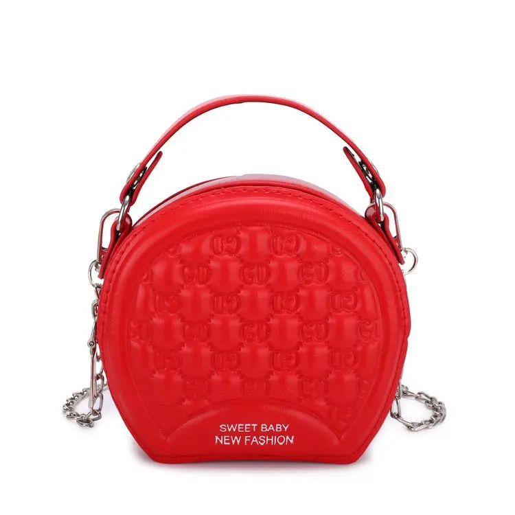 

Factory Outlet children's bags PU messenger bag soft zipper slung shoulder portable small round bag for girls