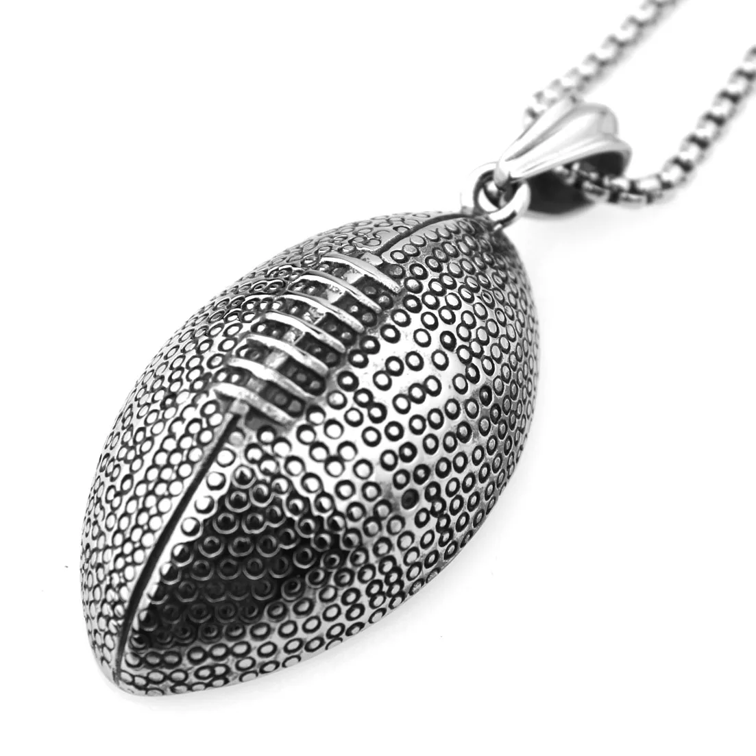 

Панк Нержавеющая Сталь Серебряный Цвет Регби 316L крутой сильный мужской мальчик ювелирные изделия кулон ожерелье с бесплатной коробкой зве...