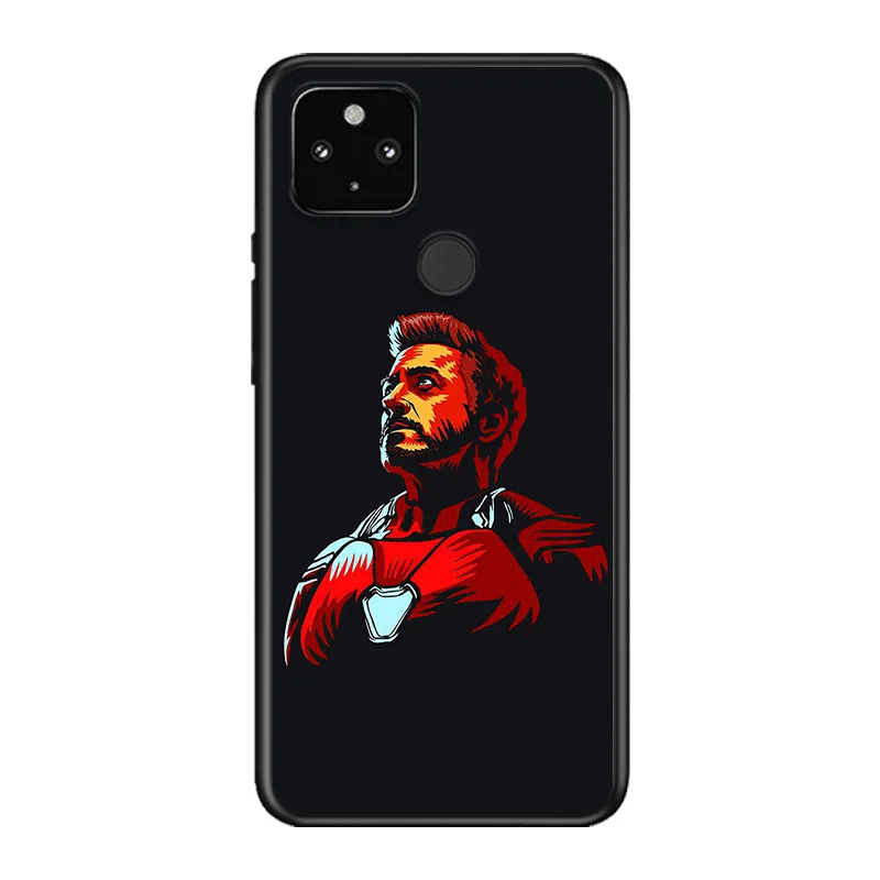 

Marvel Avengers Super Hero Iron Man For Google Pixel 5 4A 5G 4 XL Soft Shell TPU Silicone Black Cover Phone Case